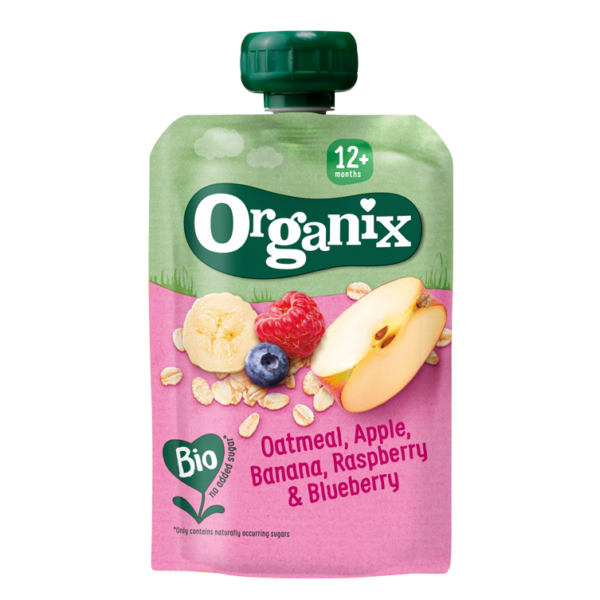 Pouches - Oatmeal, Apple, banana, raspberry & Blueberry